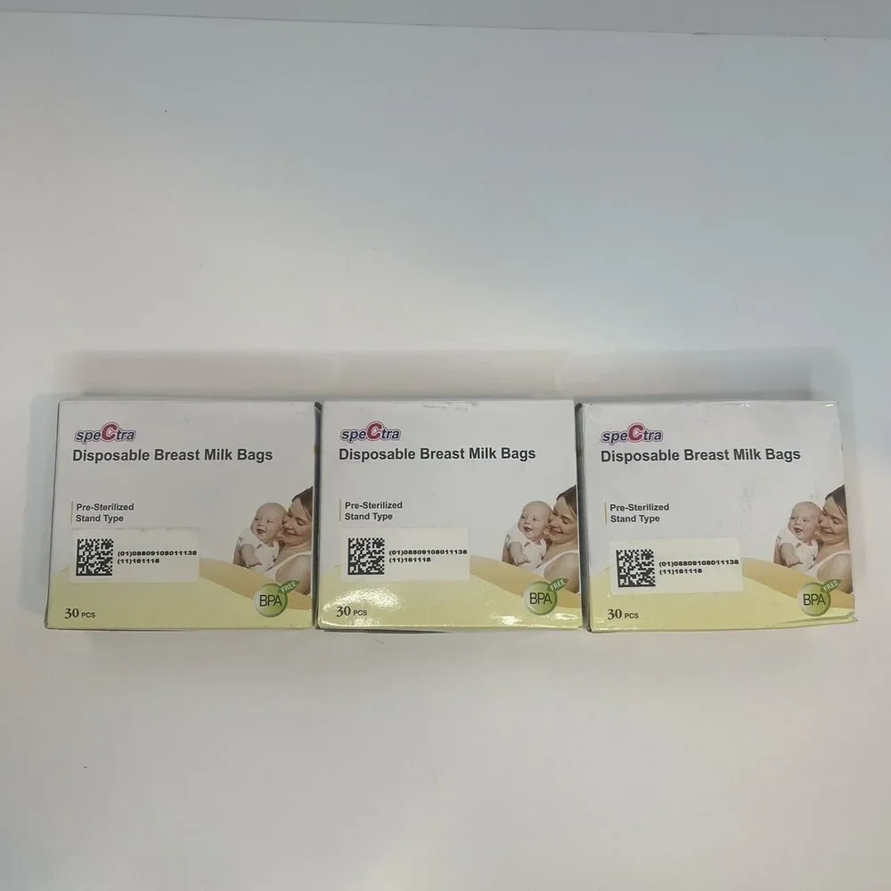 Spectra Disposable Breast Milk Bags 30 pc x 3 Boxes Presterilized Stand Type New